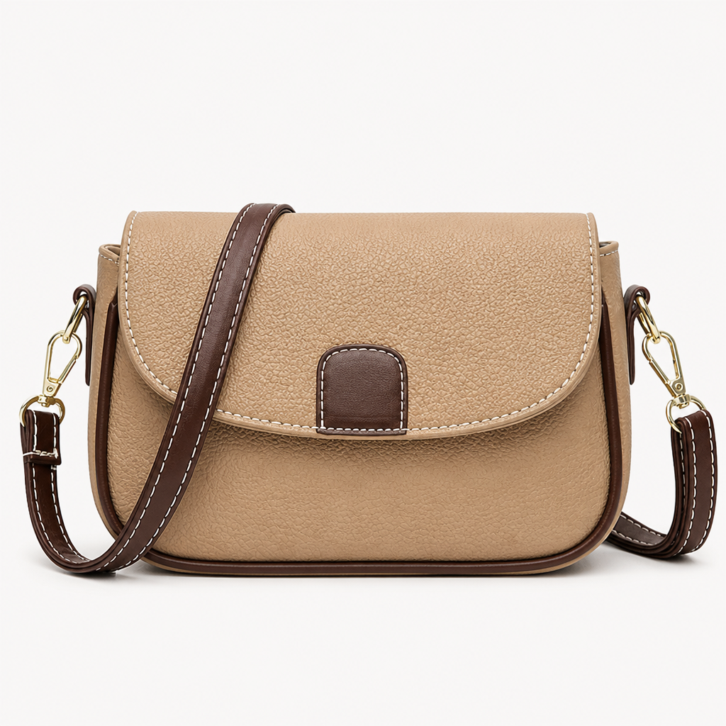 SolaraVera™ – Classic Pebbled Leather Crossbody with Magnetic Snap