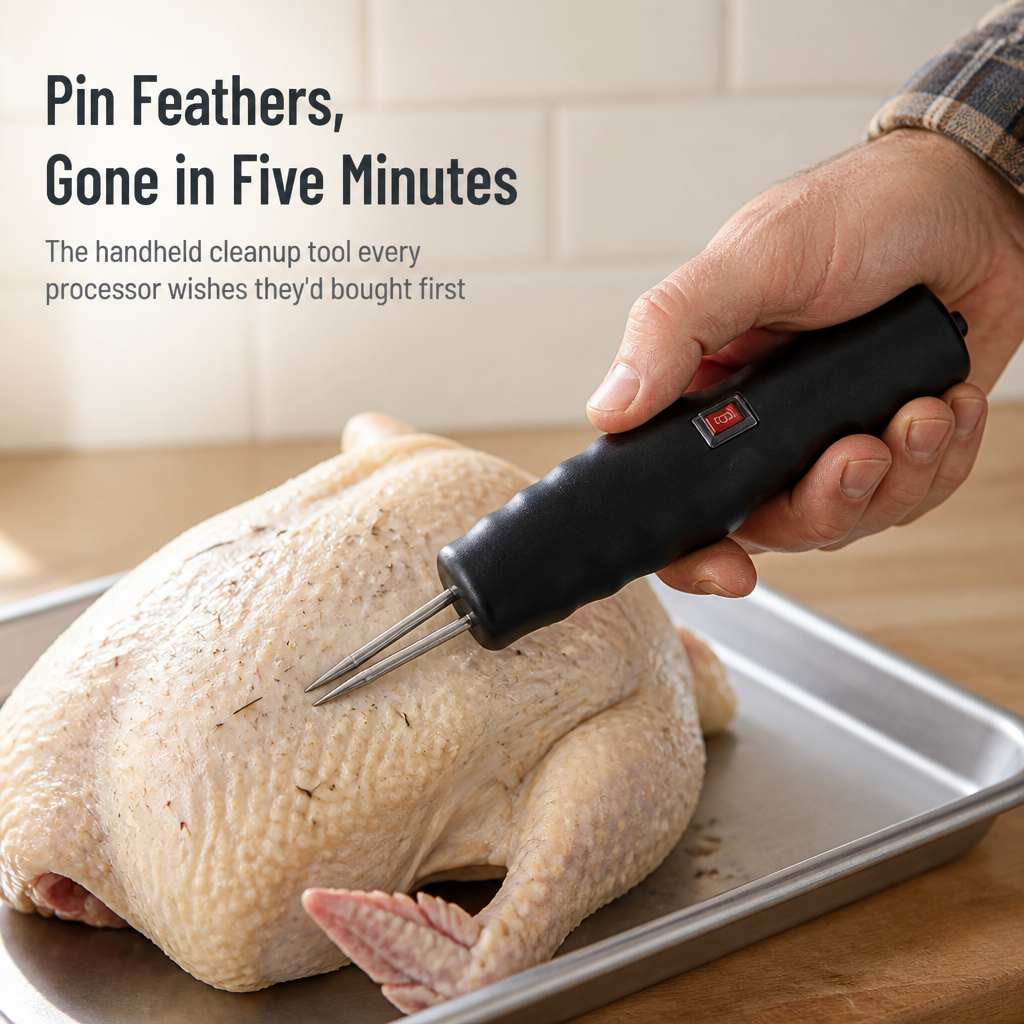 SwiftPluck™ — Pull Stubborn Pin Feathers Clean Without Tweezers or Torch
