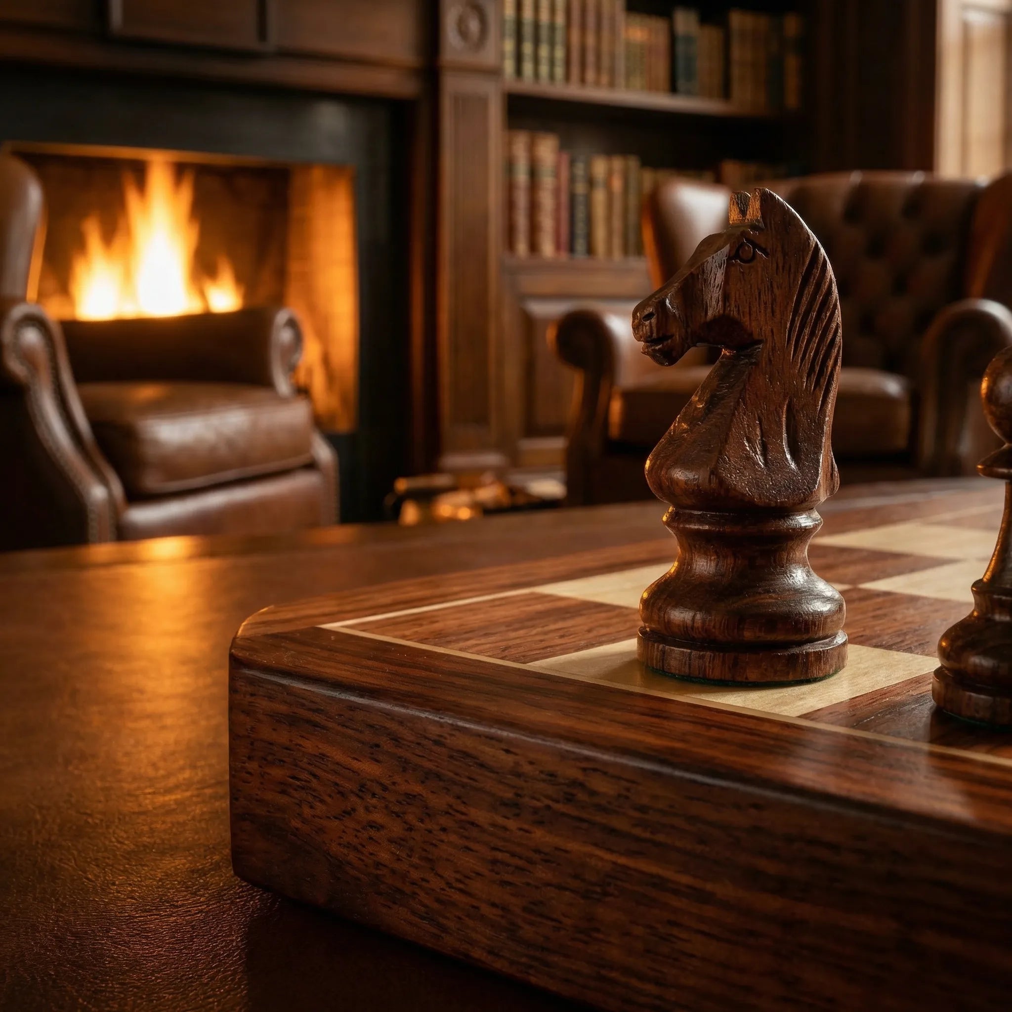 Folding Wooden Chess Set with Chess Pieces