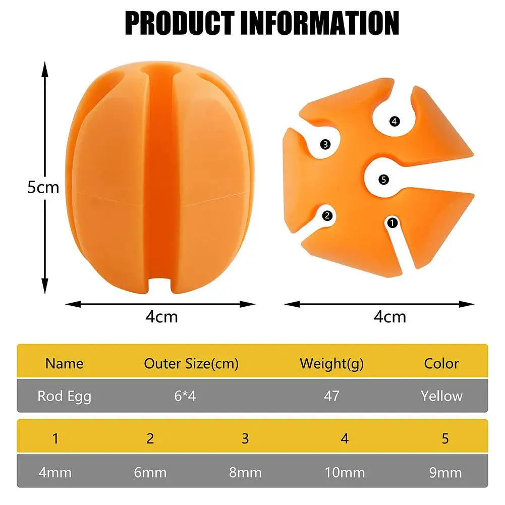 6-Piece Silicone Straps for Fishing Rods - Protective Holder Set