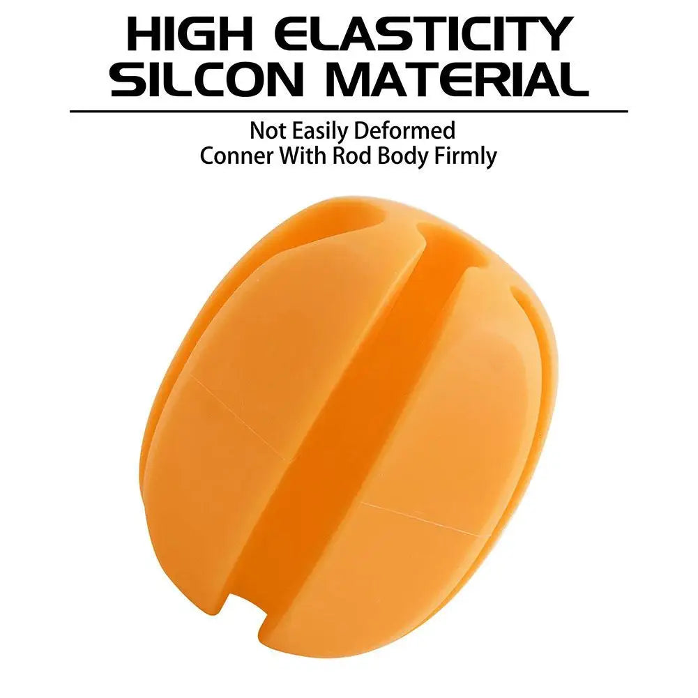 6-Piece Silicone Straps for Fishing Rods - Protective Holder Set