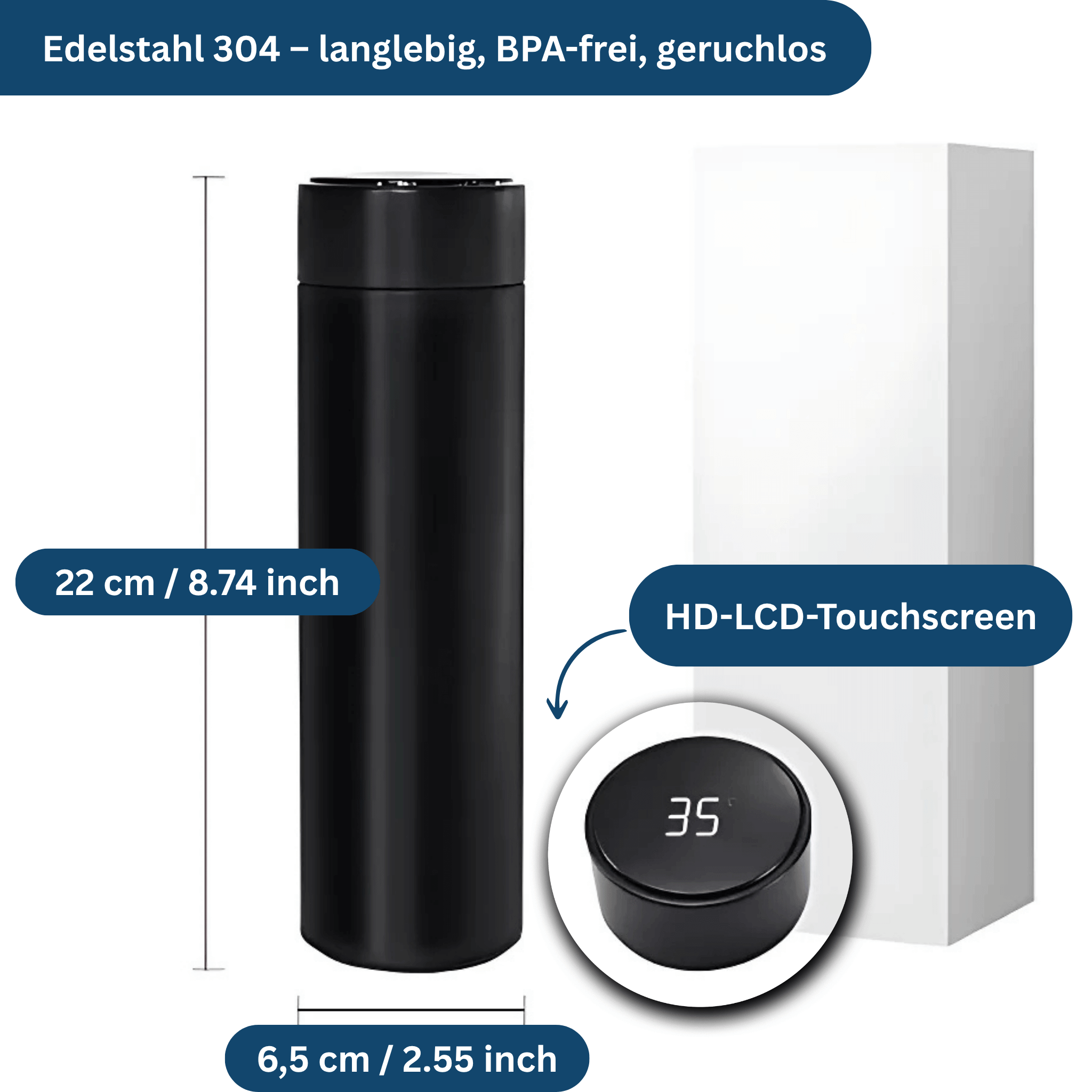 Digital Thermos with Smart Temperature Display