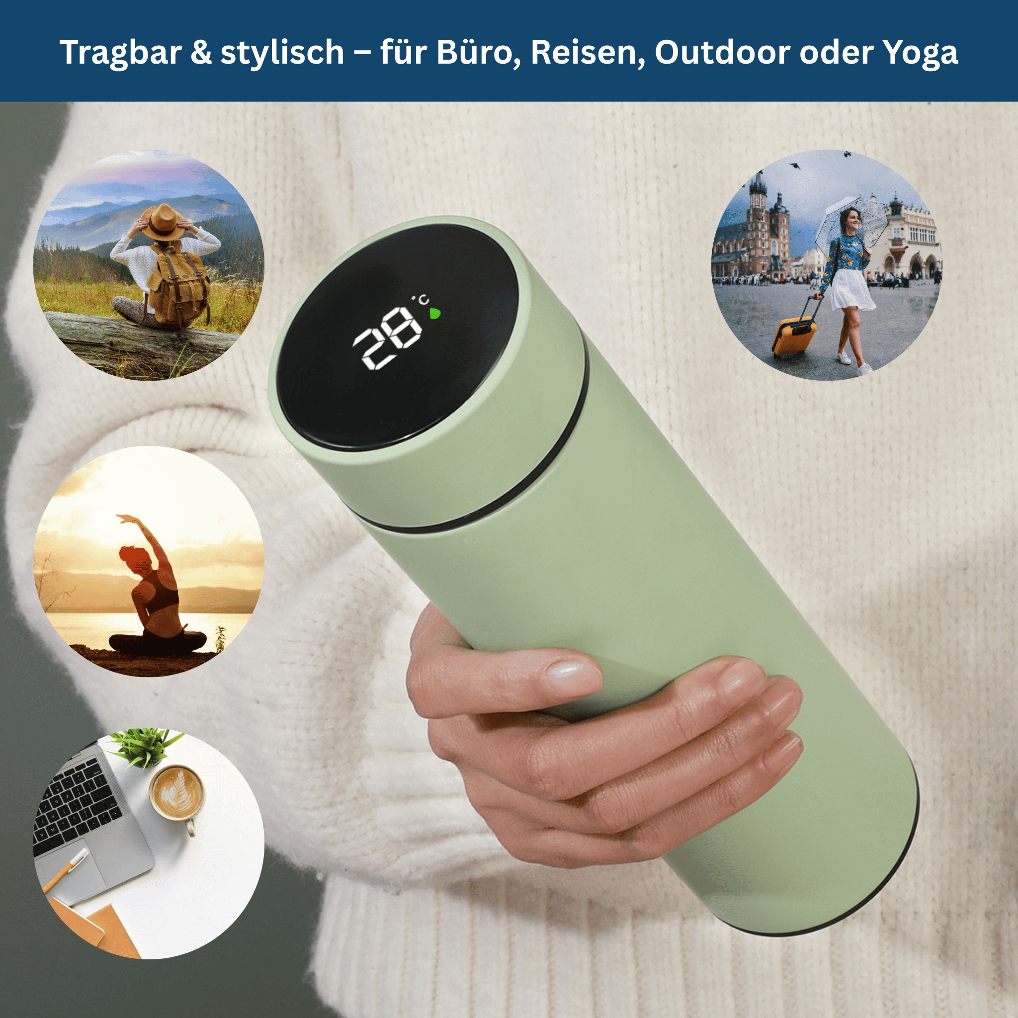 Digital Thermos with Smart Temperature Display