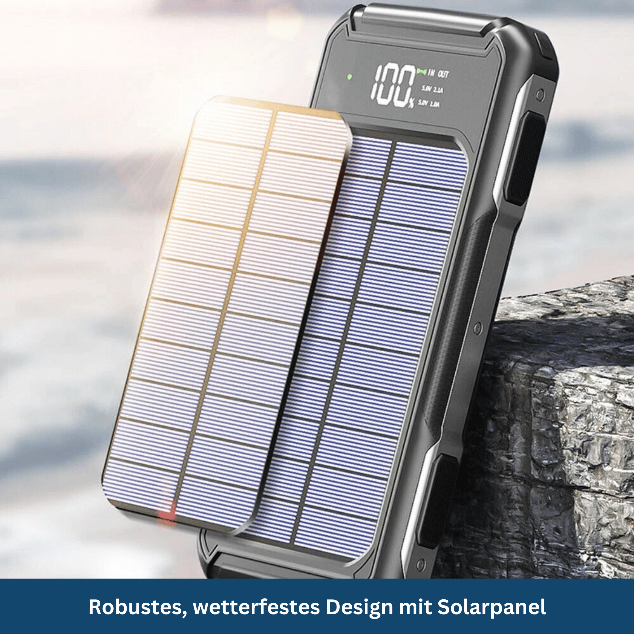 20,000mAh Portable Solar Power Bank featuring LED Screen