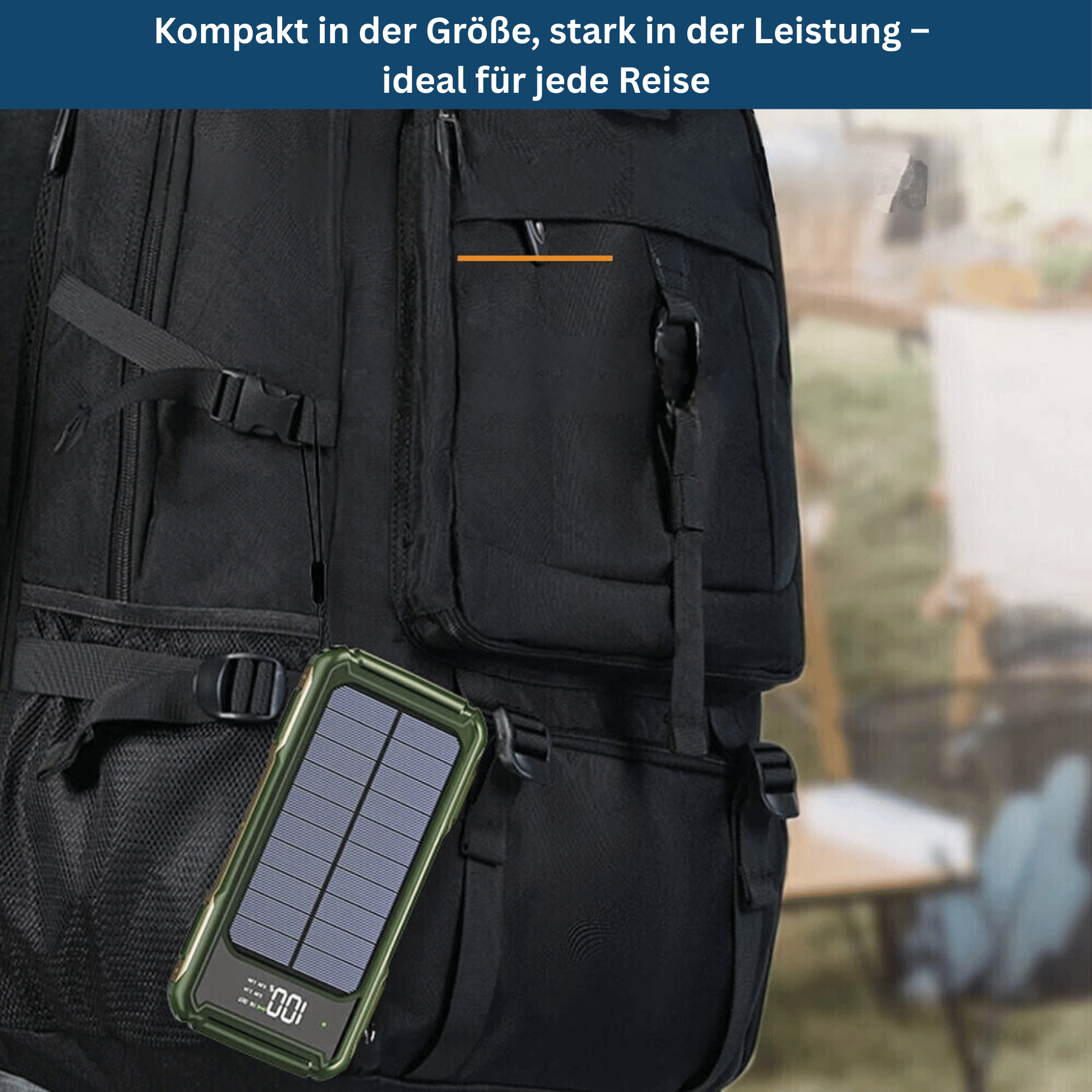 20,000mAh Portable Solar Power Bank featuring LED Screen