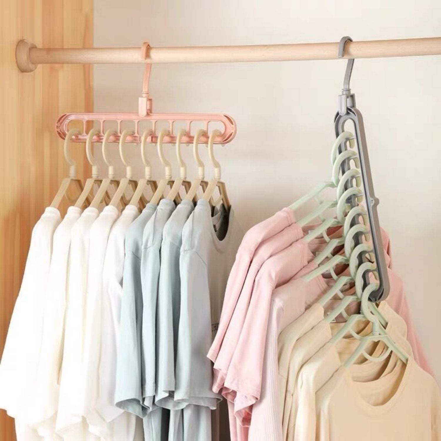 Space-Saving Clothes Hanger Organizer - Set of 2