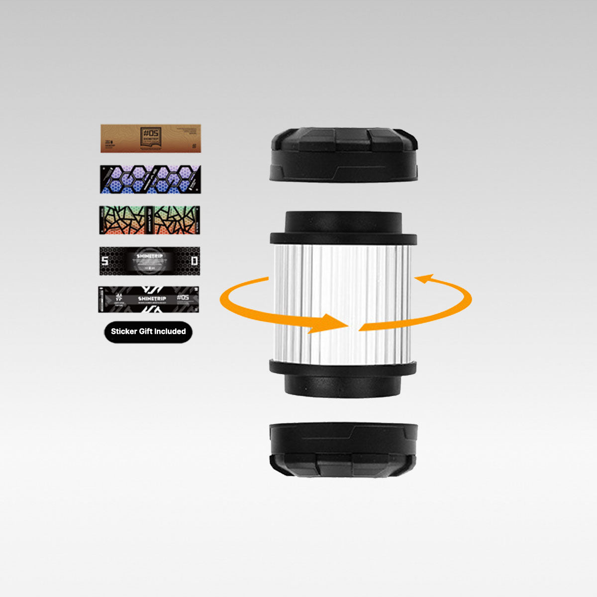 Modular Camp Light with Spin-Glow Feature