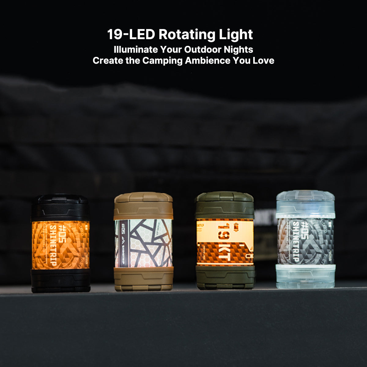 Modular Camp Light with Spin-Glow Feature