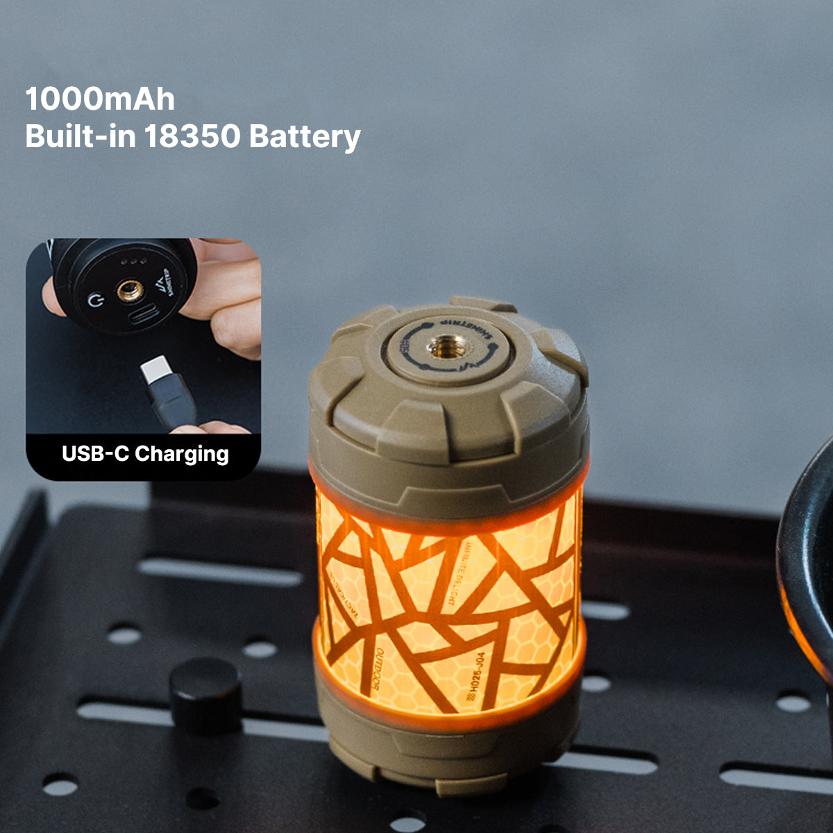 Modular Camp Light with Spin-Glow Feature