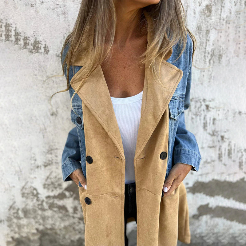 RamonaEdge™ Denim Trench — Command Every Scene with Effortless Style and Cozy Confidence