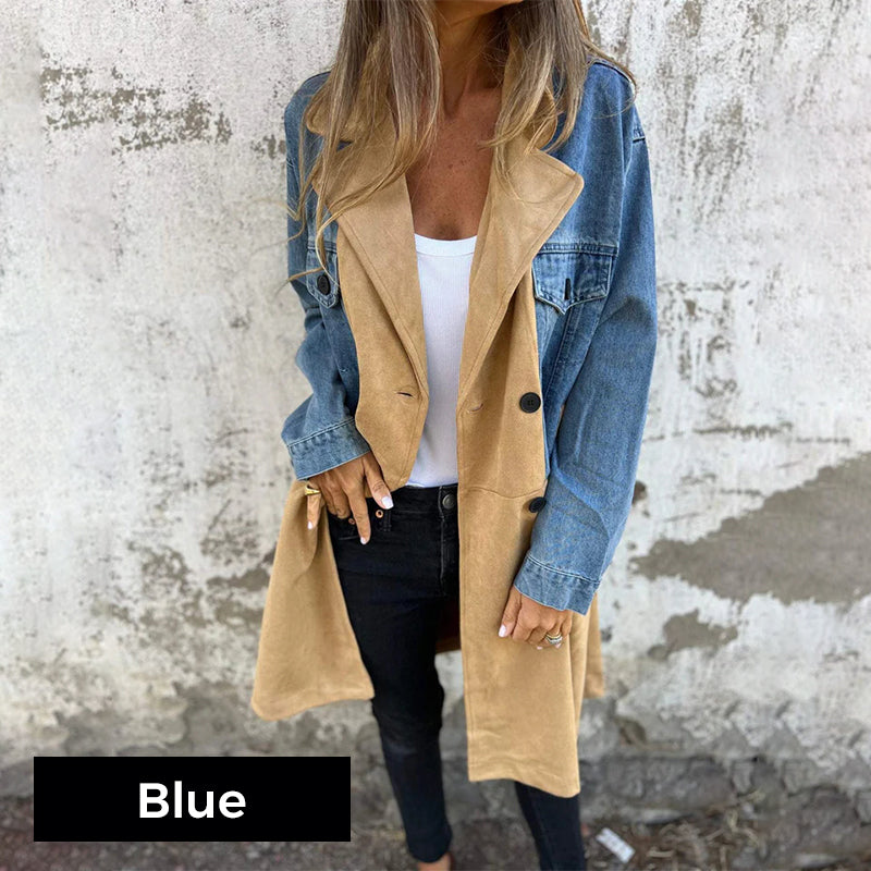 RamonaEdge™ Denim Trench — Command Every Scene with Effortless Style and Cozy Confidence