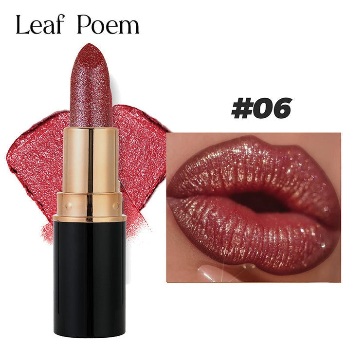 Waterproof and moisturizing glitter lipstick