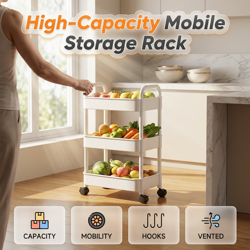 Mobile Kitchen Shelf Organizer with Wheels