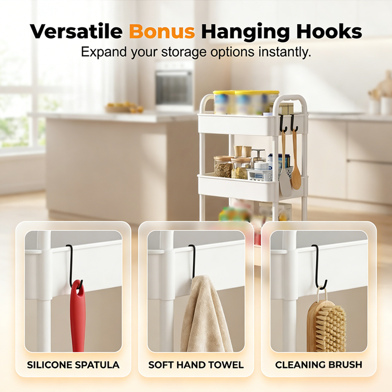 Mobile Kitchen Shelf Organizer with Wheels