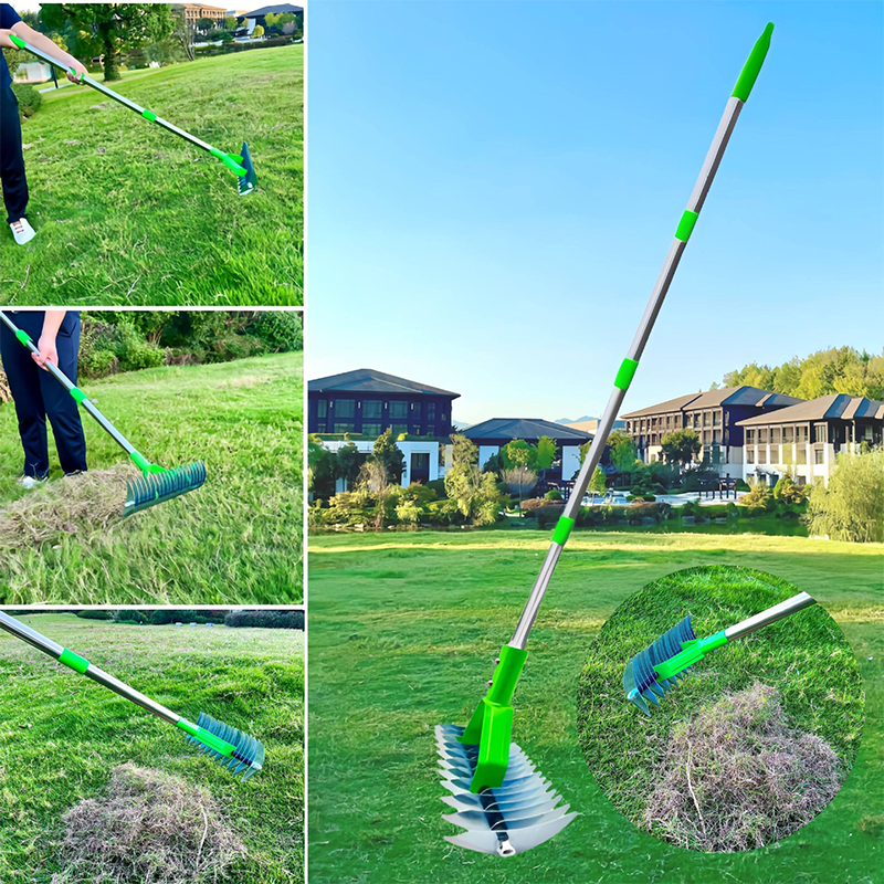 Scarifier and Lawn Aerator with Telescopic Handle