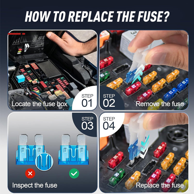 300-Piece Automotive Fuse Assortment with Puller Tool