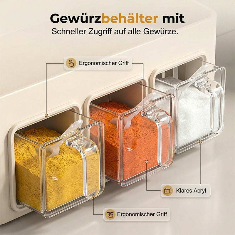 Spice Rack with No Drilling – 3 Clear Drawers