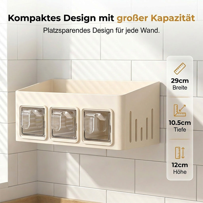 Spice Rack with No Drilling – 3 Clear Drawers
