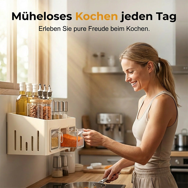 Spice Rack with No Drilling – 3 Clear Drawers