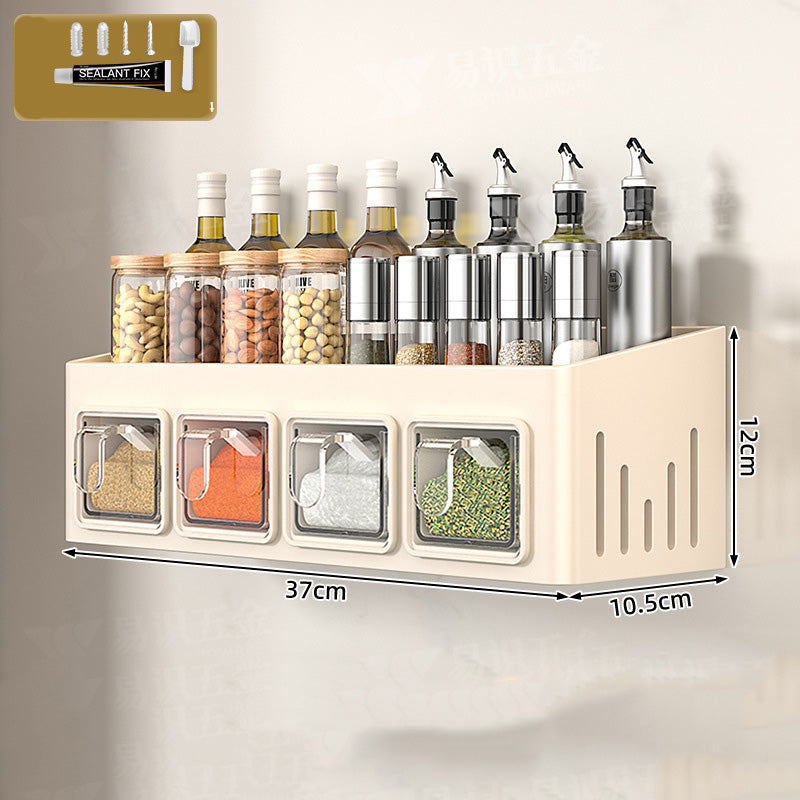 Spice Rack with No Drilling – 3 Clear Drawers