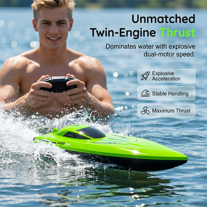 RC Racing Boat with 2.4 GHz Remote Control