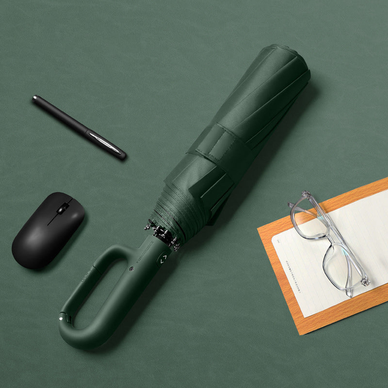 Compact Folding Umbrella with UV Protection for Sun and Rain