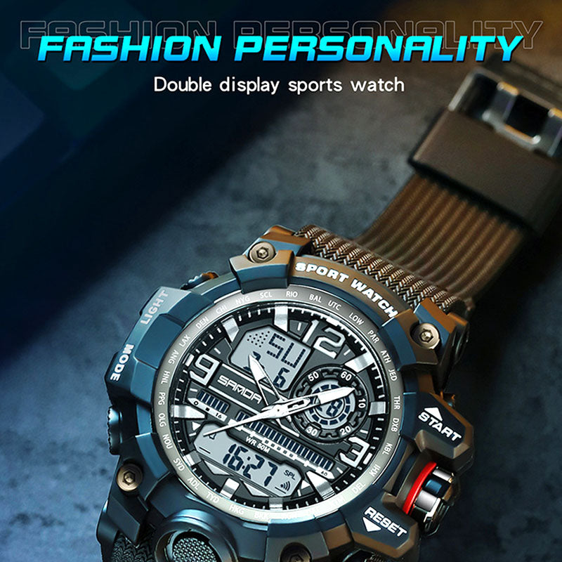 Men's Multi-Function Watch with Luminous Display and Water Resistance