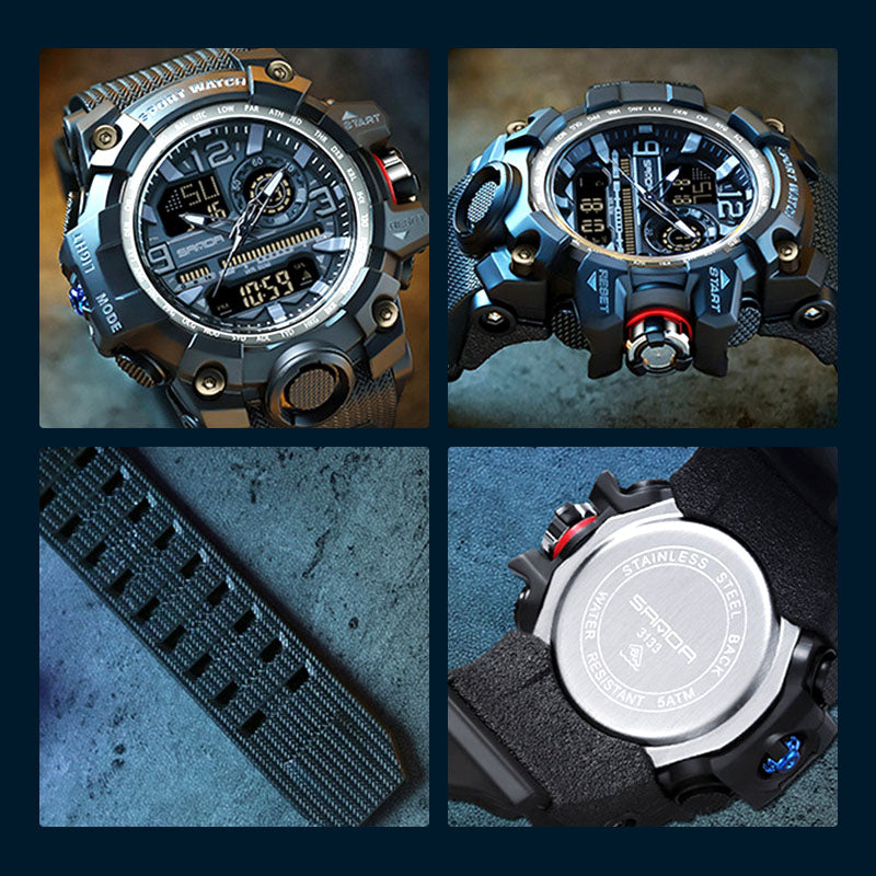 Men's Multi-Function Watch with Luminous Display and Water Resistance