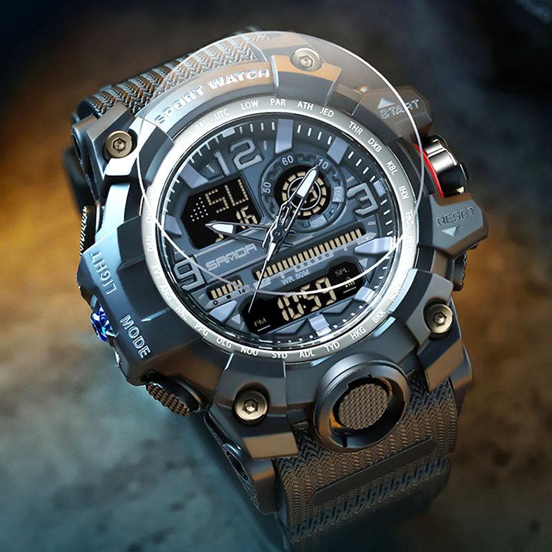 Men's Multi-Function Watch with Luminous Display and Water Resistance