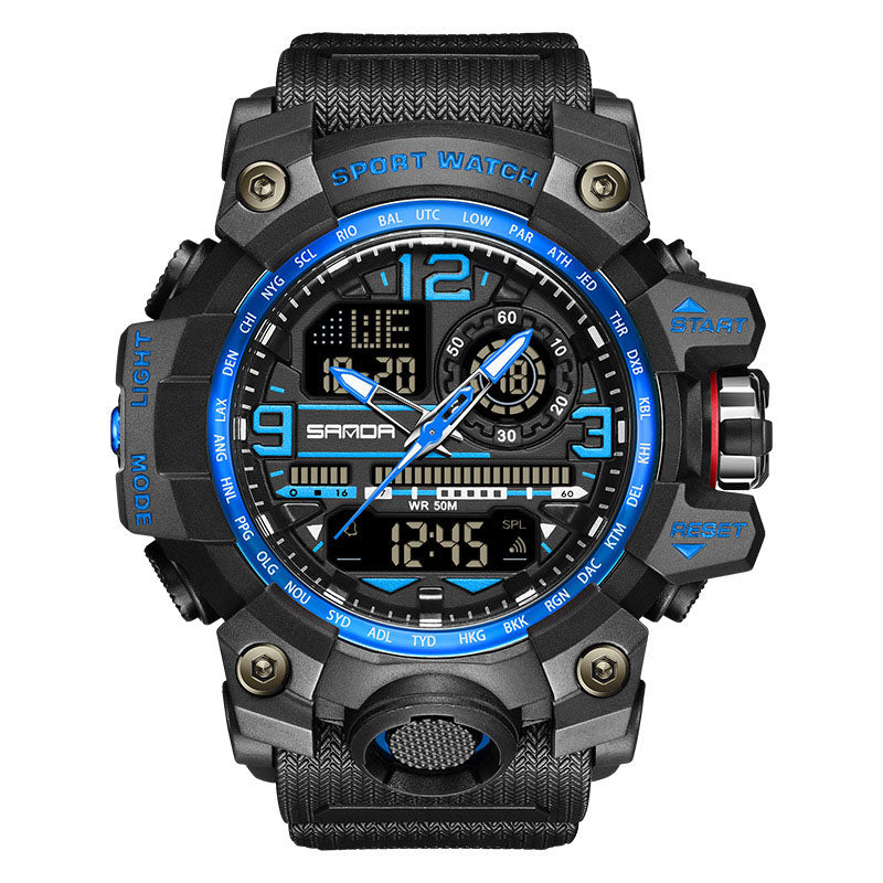Men's Multi-Function Watch with Luminous Display and Water Resistance