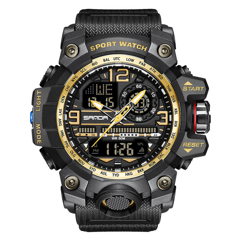 Men's Multi-Function Watch with Luminous Display and Water Resistance