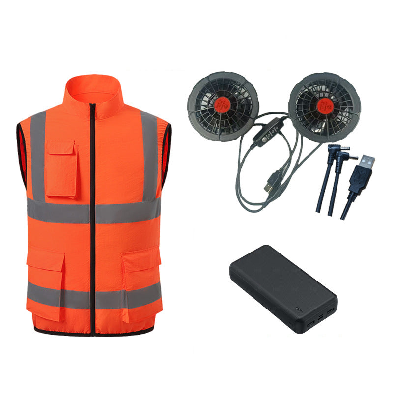 Cooling Vest with Fans and Reflective Strips