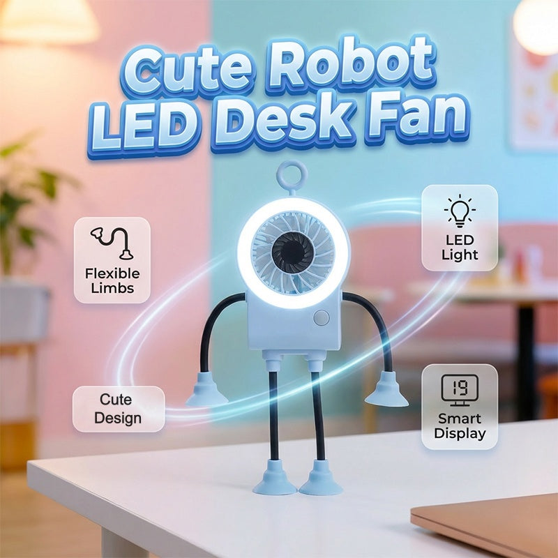 LED Light Robot Table Fan