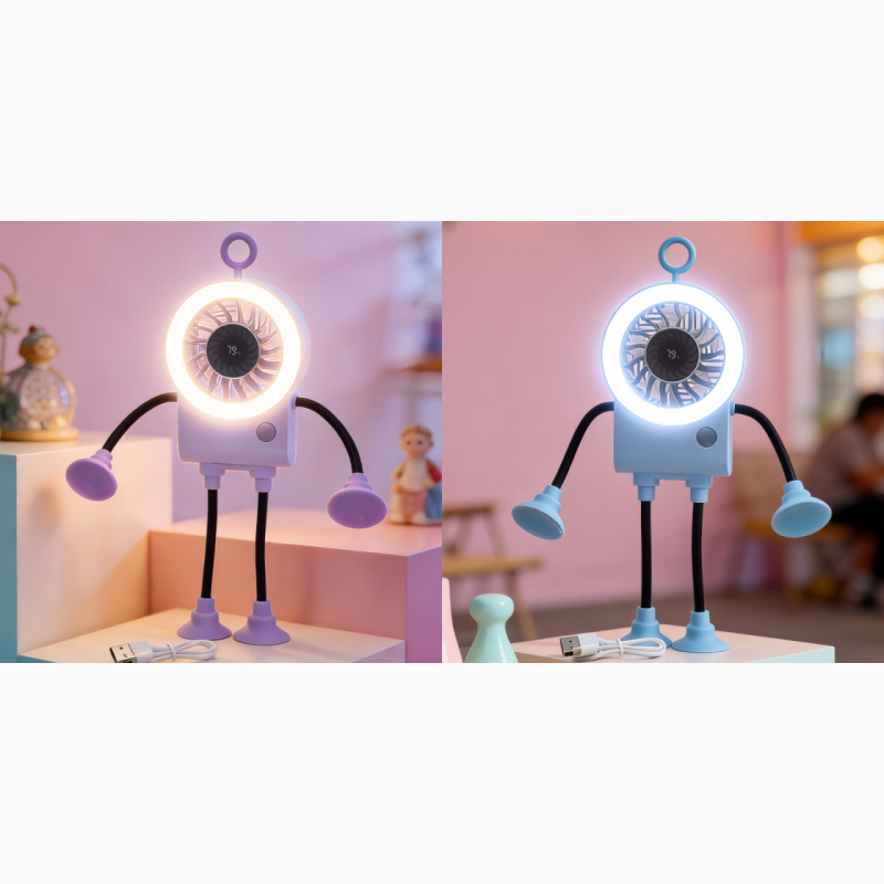 LED Light Robot Table Fan