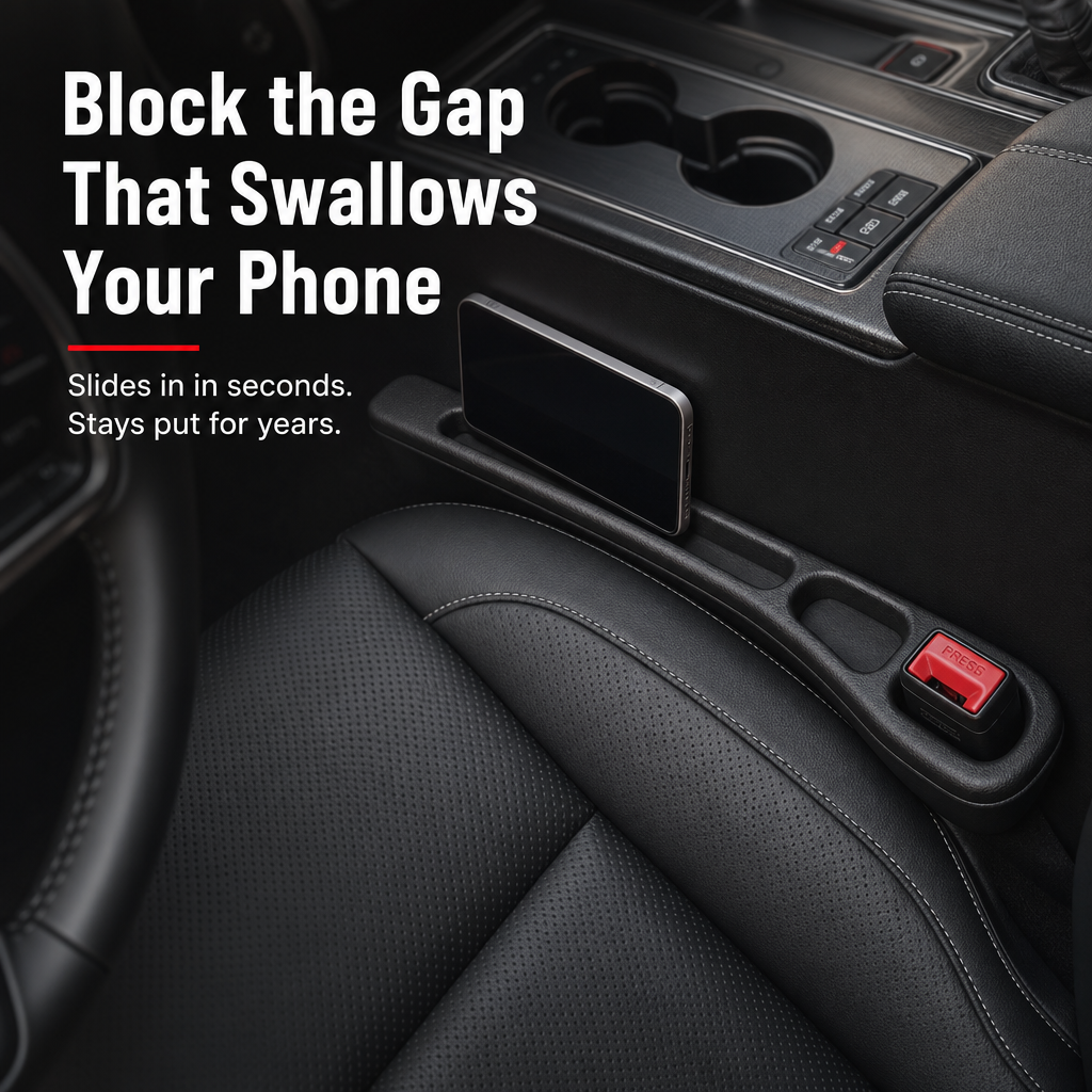GlideGuard™ — Block the Seat Gap That Swallows Your Phone, Keys & Coins