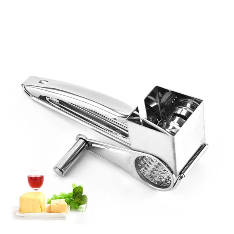 Stainless Steel Cheese Grater with Interchangeable Blades