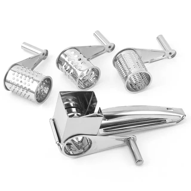 Stainless Steel Cheese Grater with Interchangeable Blades