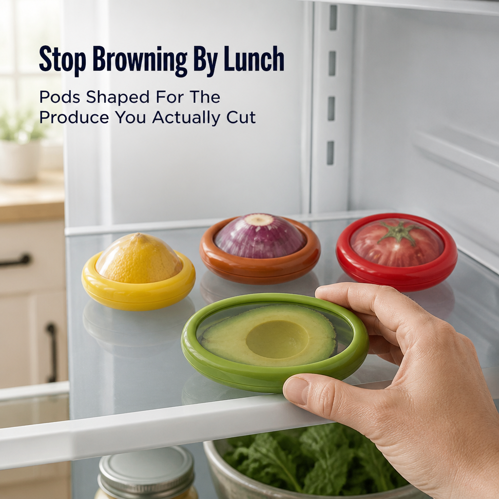 FreshSeal™ — Stop Cut Avocados, Onions and Tomatoes From Browning by Lunch