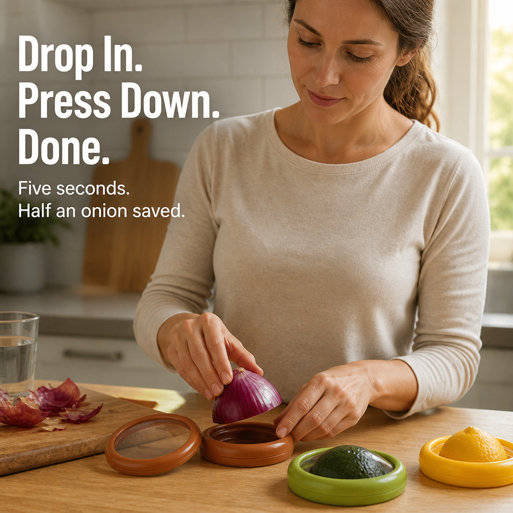 FreshSeal™ — Stop Cut Avocados, Onions and Tomatoes From Browning by Lunch