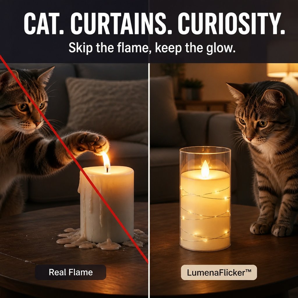 LumenaFlicker™ — Glow Like Real Candles Without the Fire, Mess, or Worry