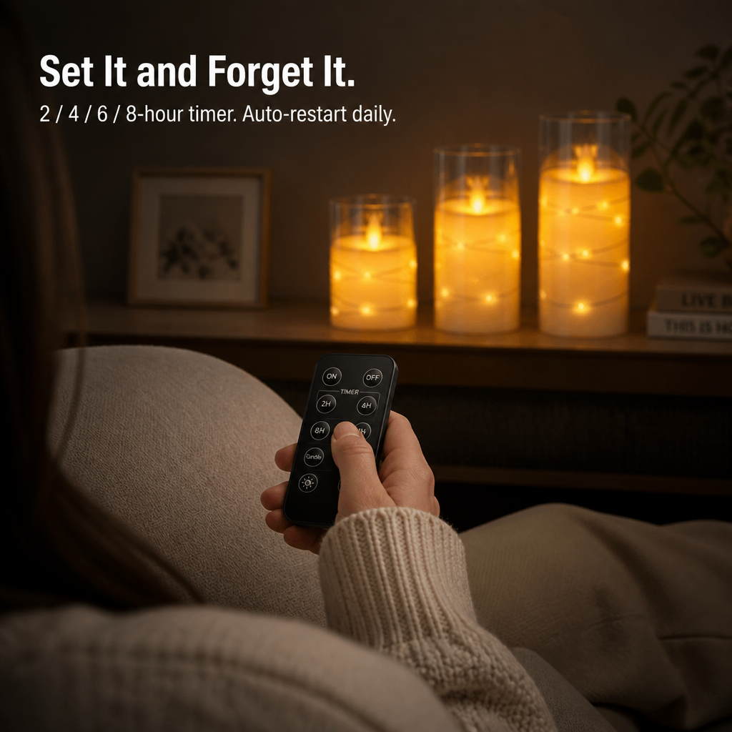 LumenaFlicker™ — Glow Like Real Candles Without the Fire, Mess, or Worry