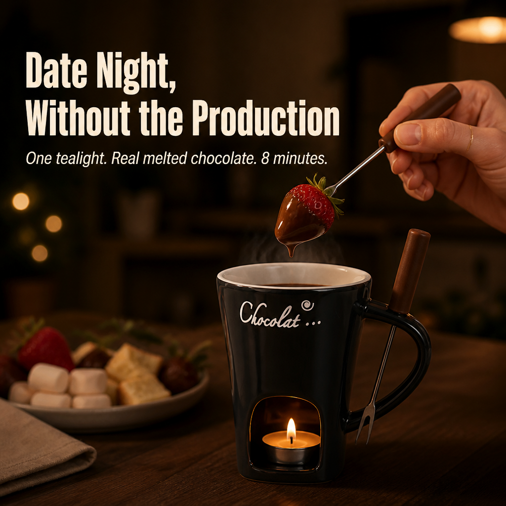 MeloMist™ — Light a Tealight, Melt Chocolate, Skip the Fondue Pot