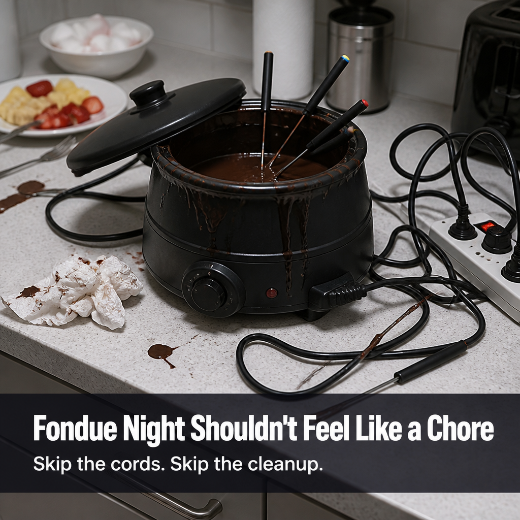 MeloMist™ — Light a Tealight, Melt Chocolate, Skip the Fondue Pot