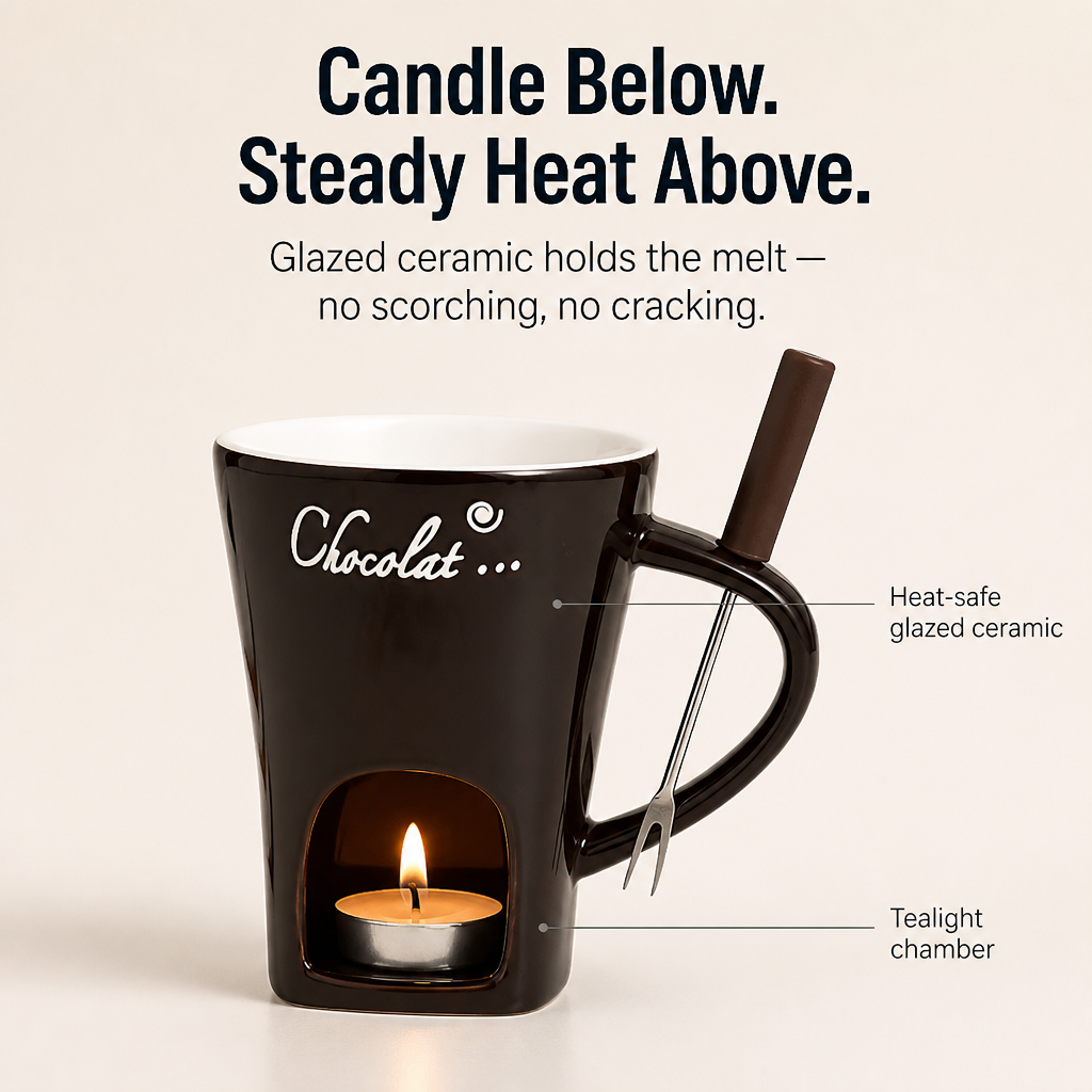 MeloMist™ — Light a Tealight, Melt Chocolate, Skip the Fondue Pot
