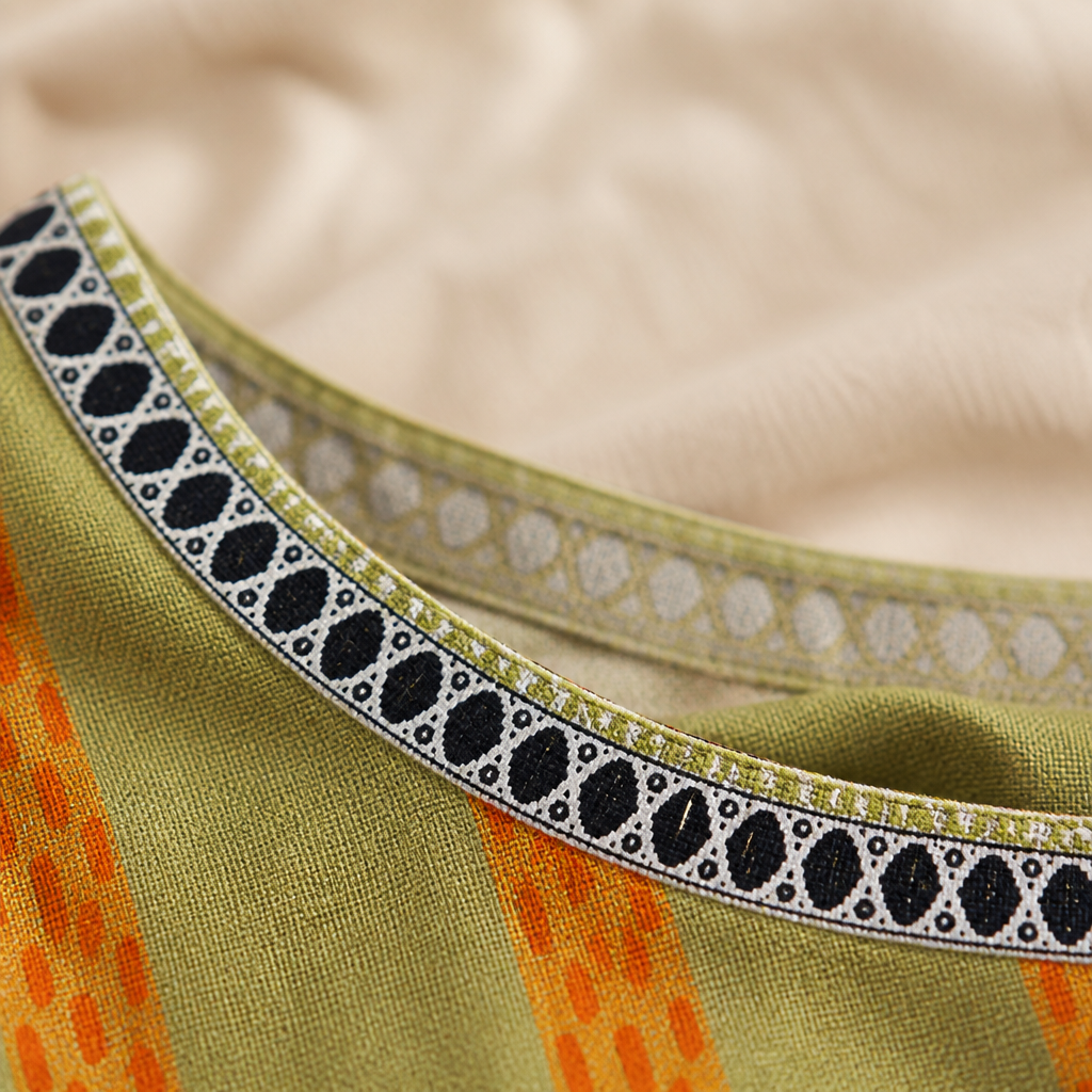 VivaLuxe™ – Bohemian Mixed-Print Relaxed Top with Three-Quarter Sleeves