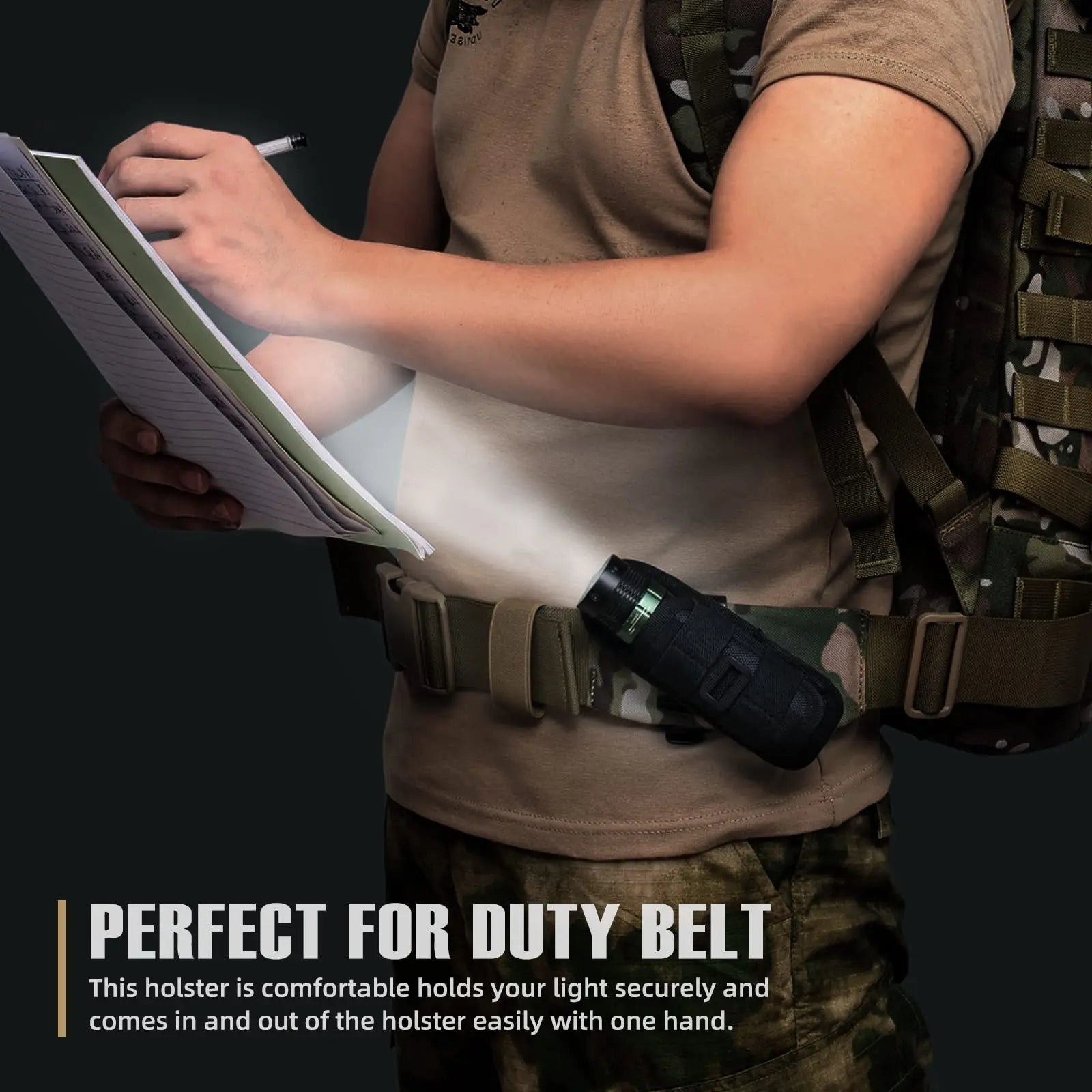 360° Rotating Belt Clip Holster for Tactical Flashlight Pouch