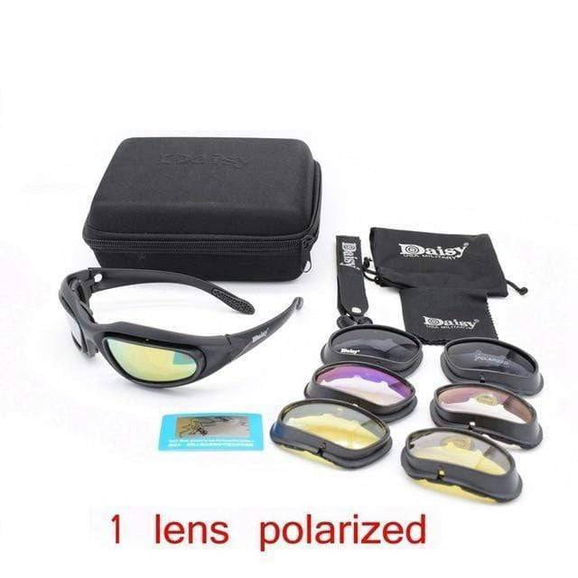 Polarized Tactical Sunglasses Featuring 4 Swappable Lenses
