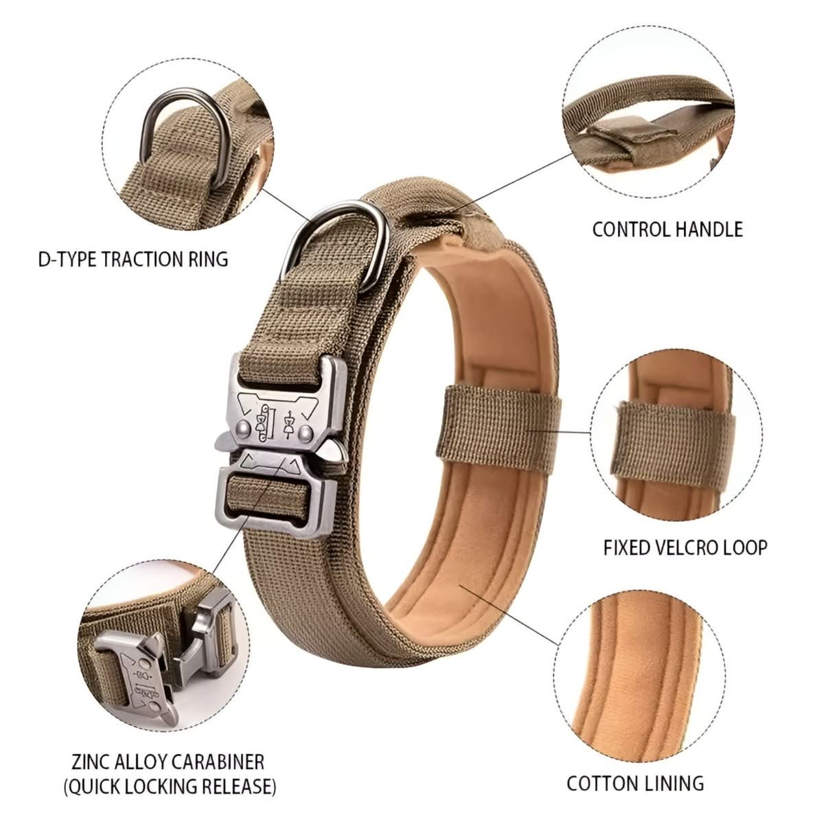 Tactical Nylon Dog Collar Set for Medium to Large Breeds