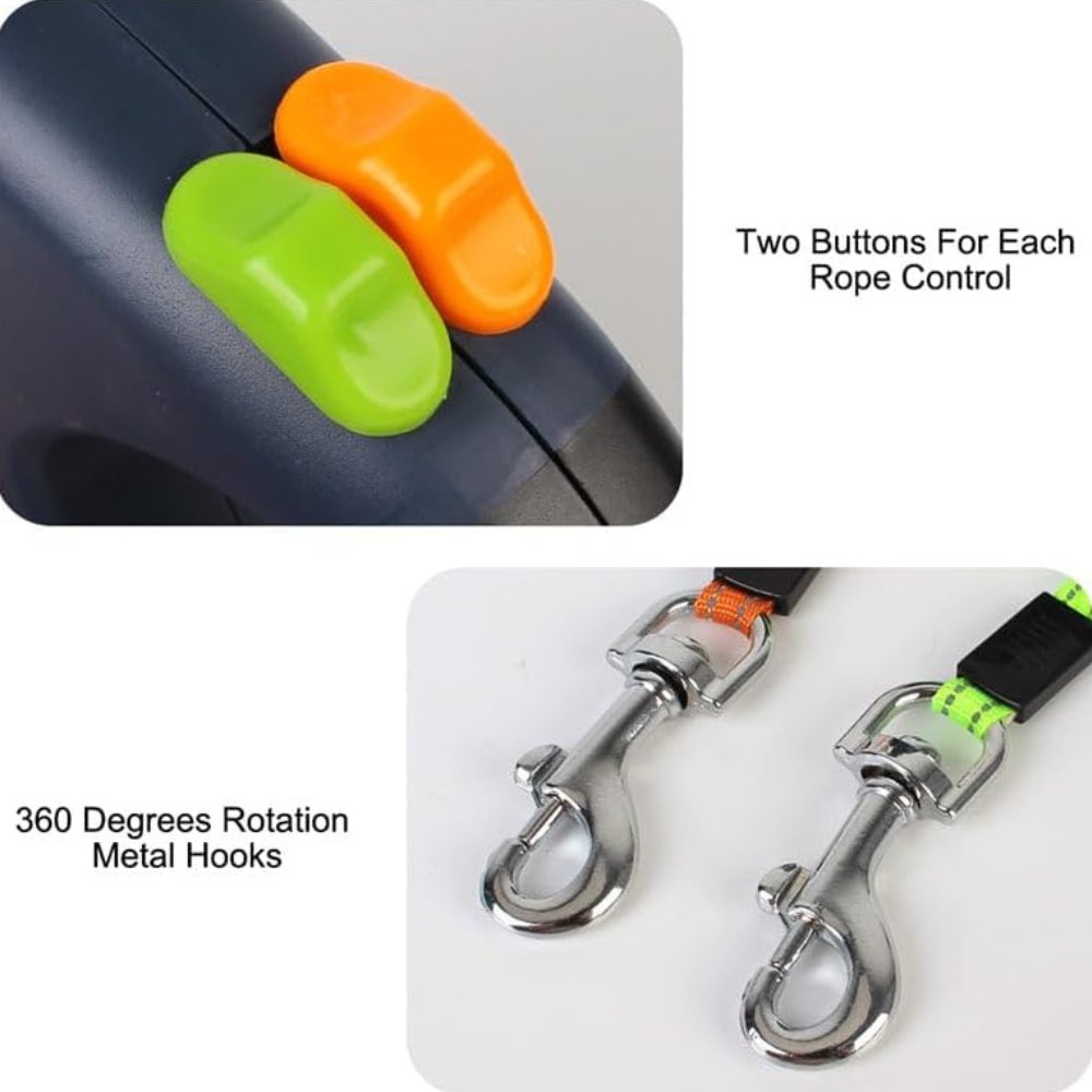 Tangle-Free Dual Dog Leash for Easy Walks with Two Dogs