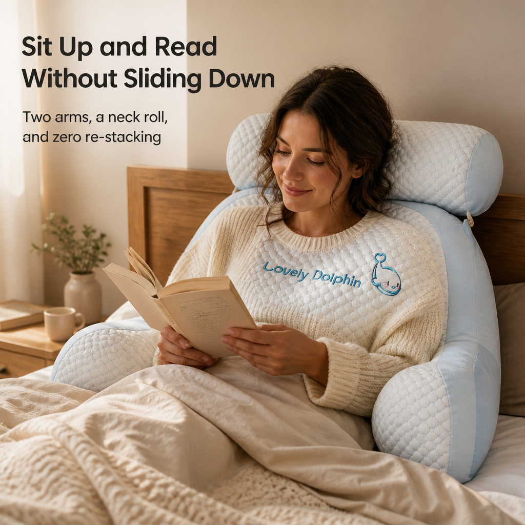 PosturaWave™ — Sit Up, Read & Lounge in Bed Without Slumping or Sore Necks